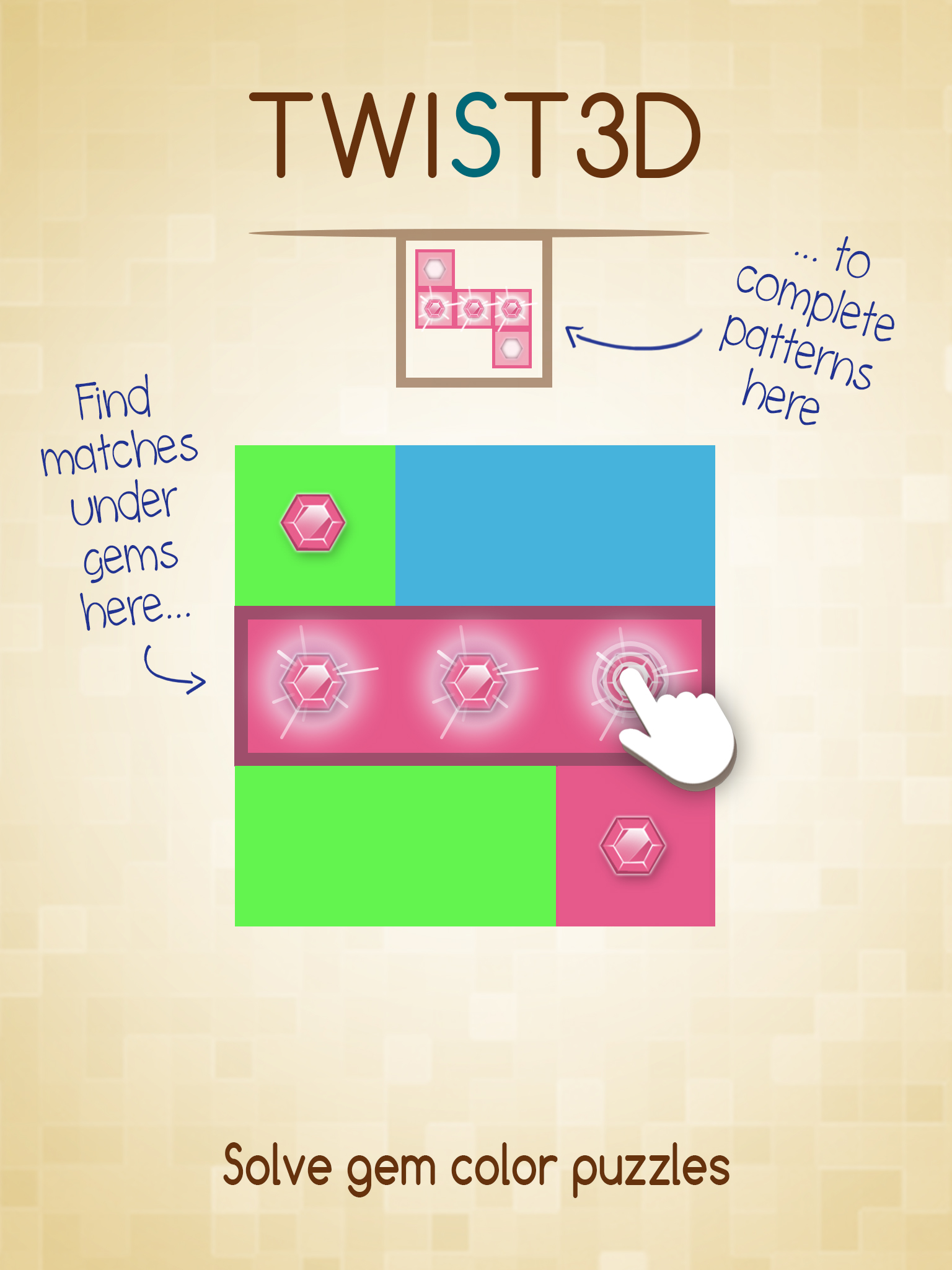 Solve Gem Color Puzzles